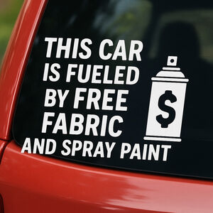 Handmade Spray Paint Car Decal One Size White